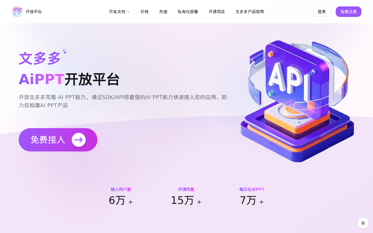 文多多AiPPT开放平台 - AI PPT解决方案